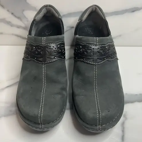 Ariat  Wmns Brushed Black Leather Southlake Clogs Mules Sz 7.5 Boho Festival FLAW