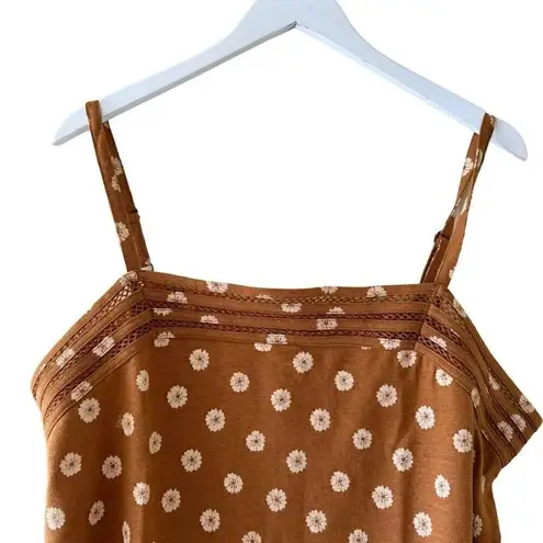 Market & Spruce Linen Blend Adjustable Straps Bohemian Mustard Brown XXL #1881