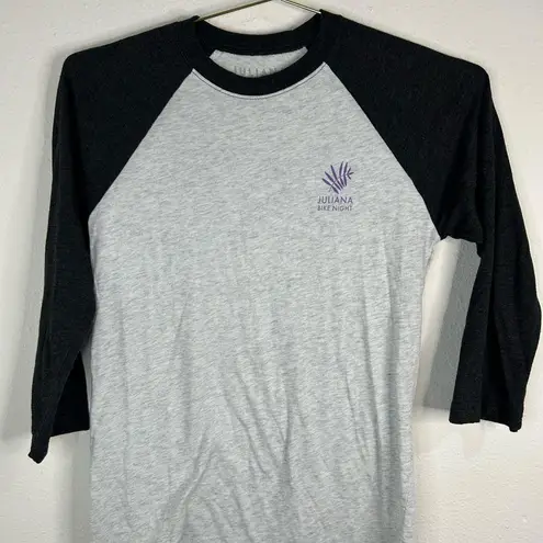 Juliana Bicycles Bike Night Shirt Women XS Raglan Tee MTB Graphic Jungle Art Gray