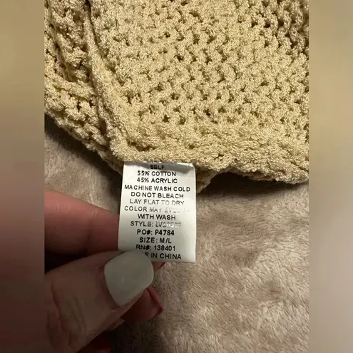 L Love Loose Knit Sweater Size M/L Cream Tan Size M