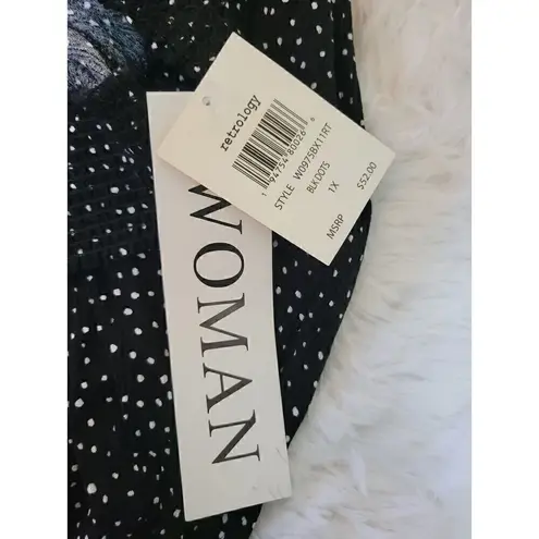 Retrology Polka Dot Size 1XL Comfy Dress Pants BLK DOTS New Black