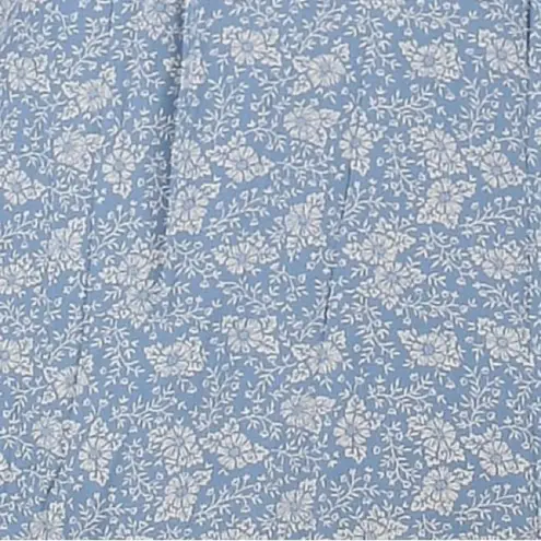 London Fog Vintage Blue Floral Ruffle Top Blouse Long Sleeve Size 14 Large NWT