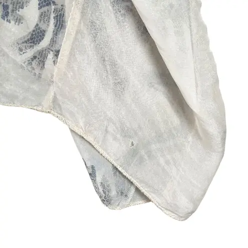 Ambra Italy Floral Print Silk Blend Top Oversized Kaftan Blouse Size L White Size L