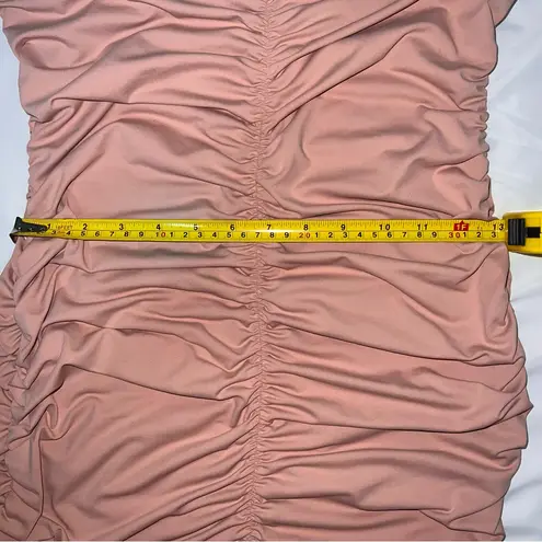 Fiesta Pink Strapless Bodycon Dress for Cocktail Nights Size L