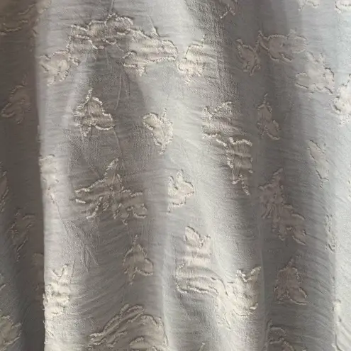 Ces Femme Boho Textured Elegant Fabric Square Neck Light Blue Blouse