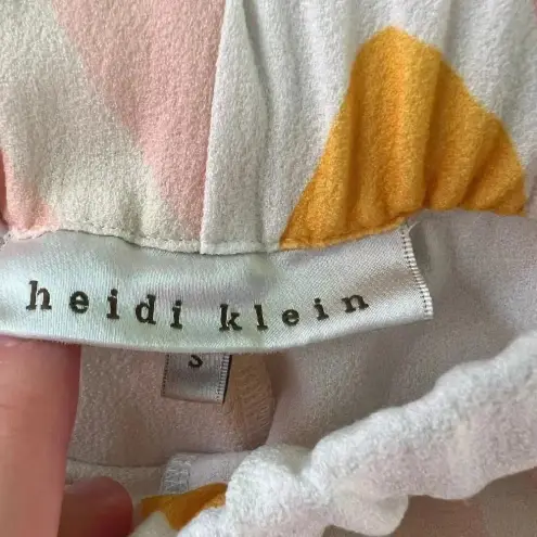 Heidi Klein Honolulu Woven Harem Trousers Drawstring Elastic Waist Size Small Yellow