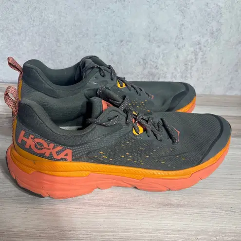 Hoka One One Challenger ATR 6 Women's 9B Trail Running Shoes Gray Orange Walking Size 9