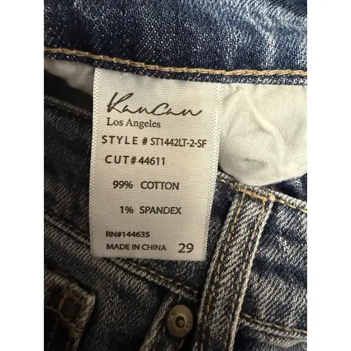 KanCan Womens Light Distressed Wide Leg High Rise Straight Denim Jeans Size 29 Blue