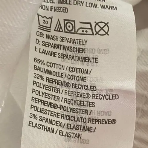 ANYBODY NWOT Button Down Denim Vest White Size Small Elastic Stretch Hem Pockets