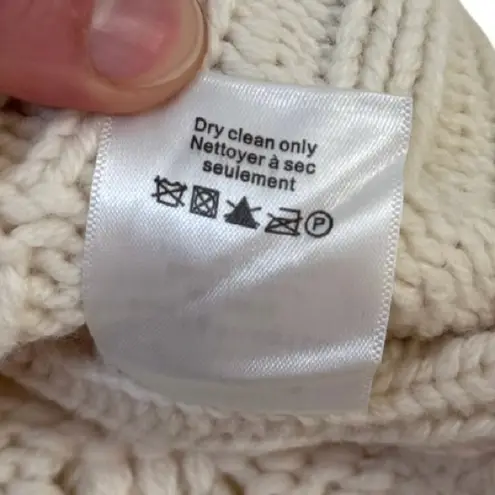 Veronica Beard Holton Wool Cable Knit Vest Ivory XS Button Shoulder Chunky Layer