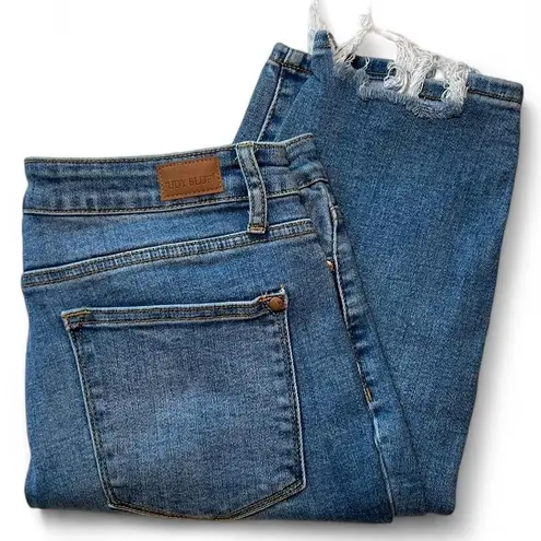 Judy Blue Los Angeles Slim Fit WOMEN'S MID RISE JEANS Shark Bit Hem Size 13/31