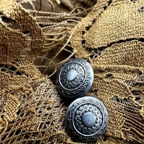 Free People  Verushka Dress Floral Lace Mini Fit & Flare High Neck Golden Honey 8