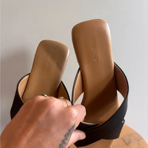 Nisolo Black Leather Catalina Slide Sandal Size 9.5