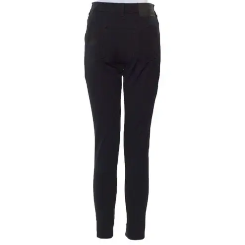 Arje Mid Rise Skinny Jeans Black Italian Fabric Cotton Womens Size 6