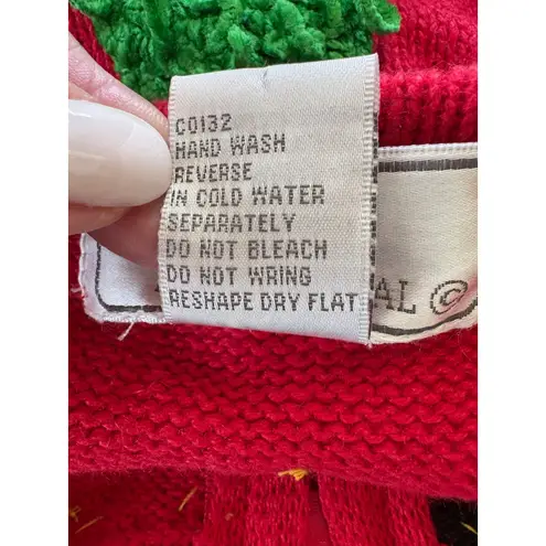 Lisa International Christmas Cardigan Sweater Holiday Patchwork Petite L Red Size undefined