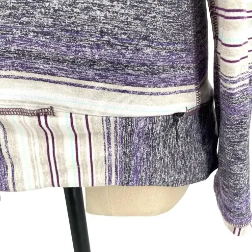 Lululemon  Race Your‎ Pace Long Sleeve Osaka Stripe Heathered Black Grape Size 6