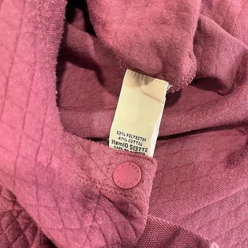 LL Bean Pink SoftLight Quilted Funnelneck Pullover Sweatshirt Size MEDIUM PETITE