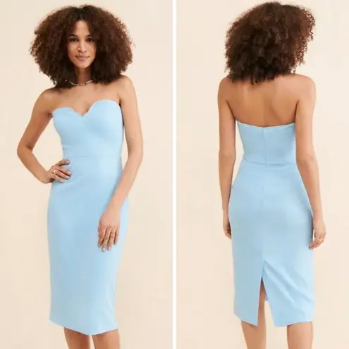 Monique Lhuillier ML Strapless Sweetheart Dress blue, size 4