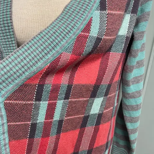 Matilda Jane Steadfast Sweater Duster Cardigan Womens Size Medium Plaid