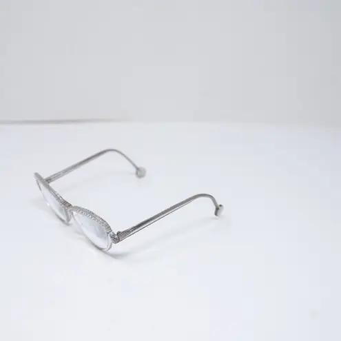 L.A. Eyeworks Kleio 119 Clear Rim Cat Eye Textured Frame Reading Glasses