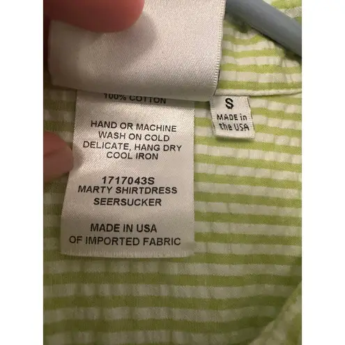 Finley green and white seersucker dress women's small