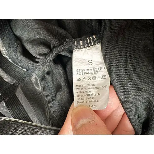 Slayoga High Waist Solid Color Mesh Contrast Yoga Leggings Black