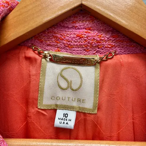 St. John Couture Pink Blazer with Flower Brooch 10 / M