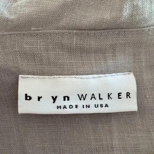 Bryn Walker bryn WALKER Linen V-Neck Flutter Bell Sleeve Top Muted Clay Gray Boxy Lagenlook