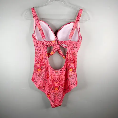 One Piece Meet.Curve Floral Swimsuit Swimsuit XL Pink New