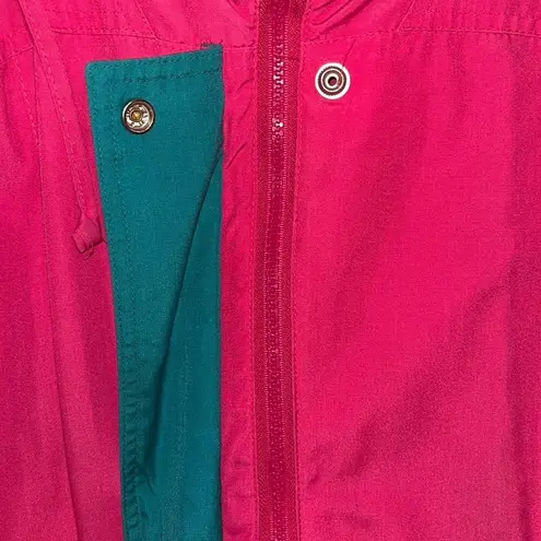 80s Vintage Pink Coat Size Large Womens Jacket Barbiecore Outerwear 90s Y2K