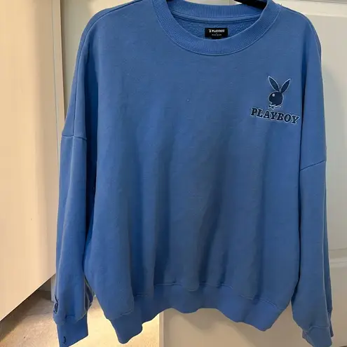 Playboy  by Pacsun Blue Crewneck Sweatshirt