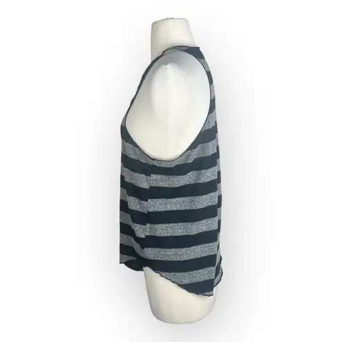 Full Tilt  Racerback Tank - Striped Gray and White, Vintage Size Medium