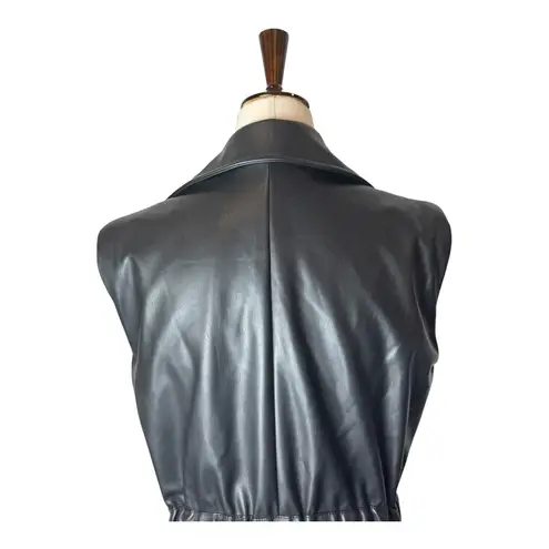 Bar III bar‎ III Vest Women XS Black Faux Leather Belted Trench Vest Gothic Outdoor Punk