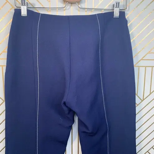 Derek Lam Contrast-Seam Flare Trousers Navy Blue