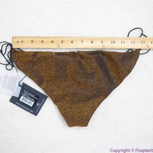 NEW It's Now Cool Gathered Tie Pant bikini Lurex, M Gold Size M
