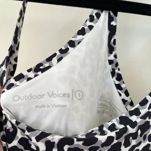 Outdoor Voices The Exercise Built-In Shorts Racerback Dress Snow Leopard