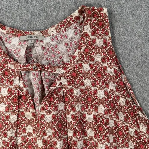 JODIFL Flowy Tunic Tank Top Women's Small High Low Cut Out Pink Brown Sleeveless