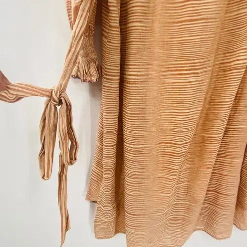 Ulla Johnson NEW Fiora Striped Shirt Dress Medium Sz 8 Beige Tan Brown Feminine