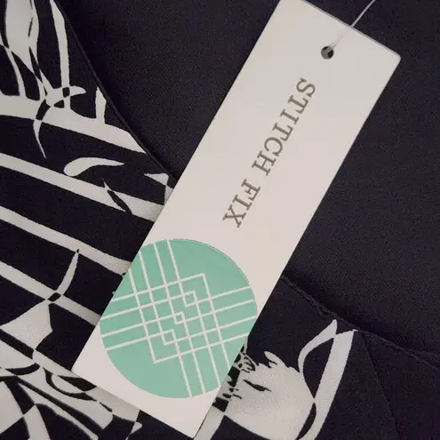 Sangria Black and White Print Dress NWT Size 14 Blouson Dress