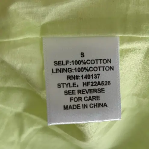 TALULAH Neon Puff Sleeve Ruffle Mini Dress Green Sz Small