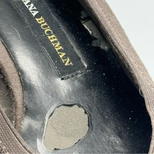 Dana Buchman Women Wedge Pump Shoes Size 10M 3-Tone Blue Gray Black Faux Suede