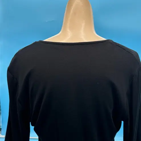 Garnet Hill Black V-Neck Wrap Top Dress Size Medium