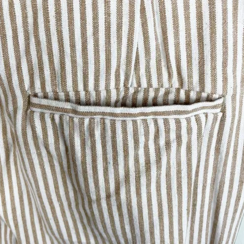 Spartina 449 Lawton Stripe Crop Pant in Tannin Stripe Hemp Cotton Blend Size 6