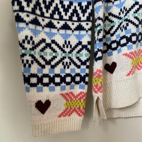 Maison Jules Heart Pullover Knitted Sweater Size Large