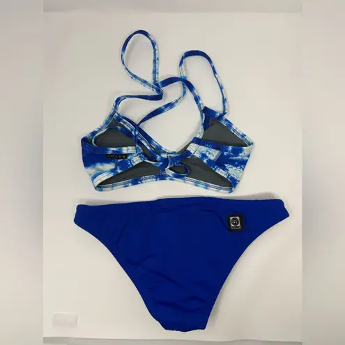 Jolyn X Mallyce Matching Bikini Set Top Small, Bottom Large Blue Size undefined thumbnail 2