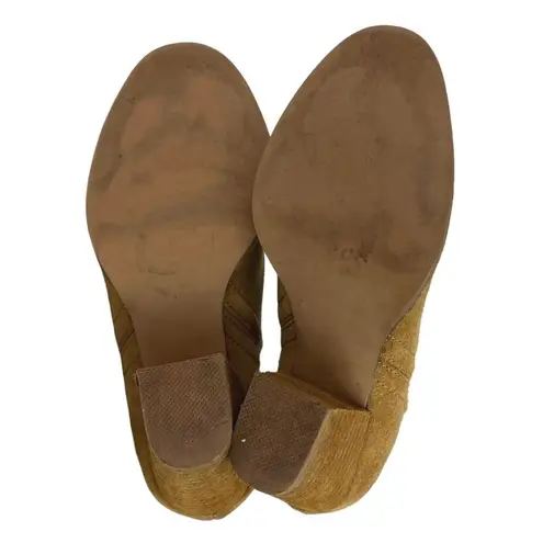 Jeffrey Campbell  Rosalee Tan Suede Block Heel Western Ankle Boots Booties 6.5 - Image 4