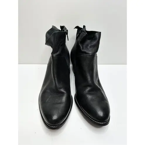 Paul Green  Boots Womens Size 7.5US Black Nelly Leather Ankle Booties Block Heel