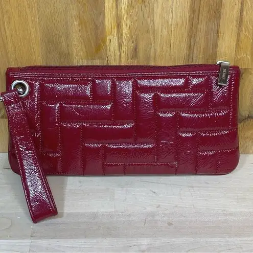 Hobo International Red Patent Leather Quilted Wristlet