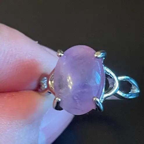 Exquisite purple amethyst S925 silver ring size 8.75