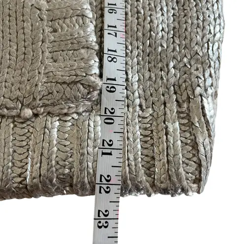 ZARA  Woman Silver Metallic Foil Hoodie Futuristic Y2K Streetwear Knit FW23 Small